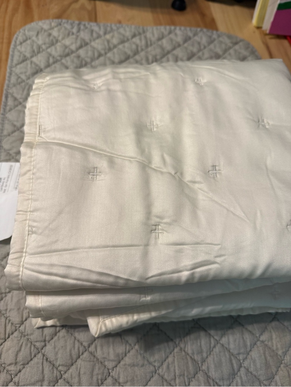 Quince king ivory sham set, bamboo dream